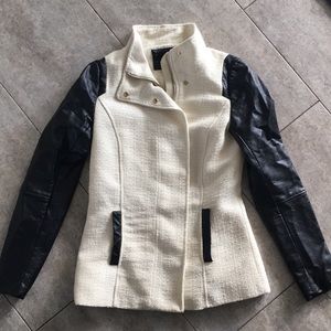 H&M faux leather sleeve jacket